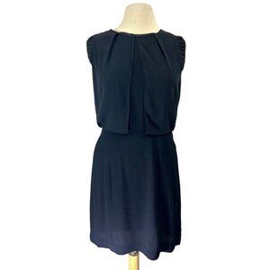 Sandro Paris Dress Women Large Black Party Sleeveless Crepe Chiffon Combo Soft